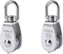 Stainless Steel Wire Rope Crane Pulley Block M15 - 6Pcs Single Pulley Block Hanging Wire Towing Wheel
