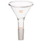 Glass Powder Funnel, Borosilicate Glass Filter Funnel, Short Stem with 75 mm Top Outer Dimension, 24/40 Inner Joint