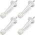 HOMOTEK 4 Pack Heavy Duty Solid Rigid Door Stop with Soft Rubber Tip, Protect Wall & Door, White