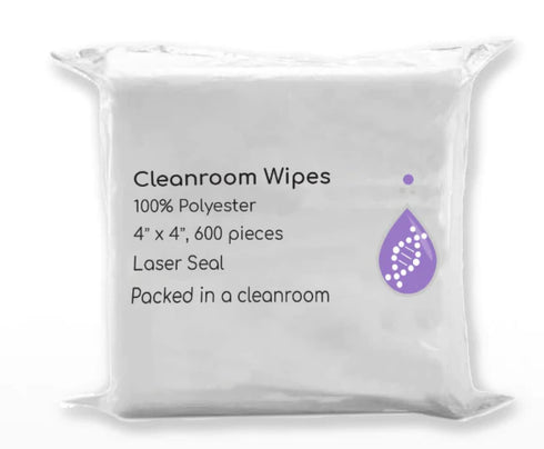 LabClean Cleanroom Polyester Wipers, 4"x4" (Bag of 600 Pcs), Lint Free Cloths with Ultra-fine Filaments