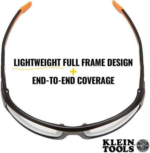 Klein Tools 60163 Safety Glasses, Professional PPE Protective Eyewear with Scratch Resistant Clear Lens