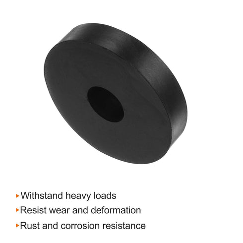 8pcs Rubber Spacer, 2 Inch OD, 0.55 Inch ID, 0.4 Inch Thick Neoprene Round Anti Vibration Isolation Pads, Black, for
