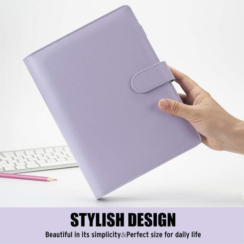 Sooez A5 Notebook Photocard Binder, 6 Budget Binder Ring Planner with Stylish Design, Dark Green