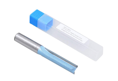 Accusize Industrial Tools 1/2'' Cutting Dia. x 2'' Flt Length x 1/2'' Shank Double Flute Extra Long Straight Carbide Tipped Router Bit, 0021-0818