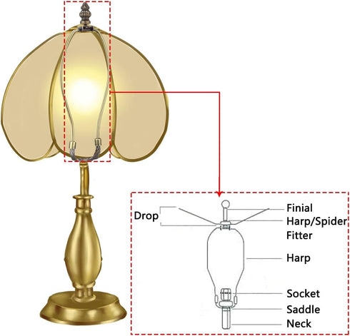 WOEIFGV Bronze Metal Lamp Finial Knob Lamp Decoration for Lamp Shade Standard Lamp Harps Desk Lamps Floor Lamps