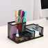 Metal Mesh Black Office Accessory Desk Organizer Tray Holder with 3 Compartments for Pens, Pencils by Generic