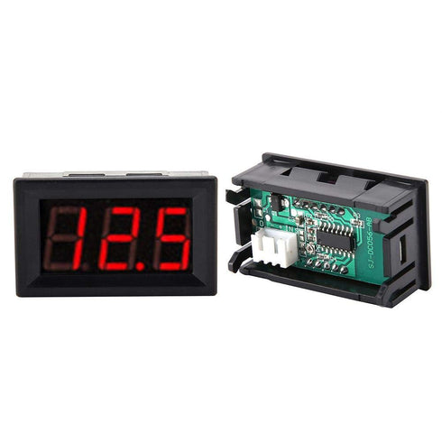 3 Wire Voltmeter DC 0-100V Mini Voltage Measuring LED Display Digital Volt Panel Meter with Reverse (Red)