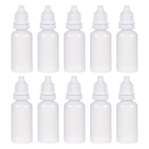 uxcell 20ml Plastic Dropper Bottles - Empty Squeezable Dropper Bottle with Cap, White, Pack of 20