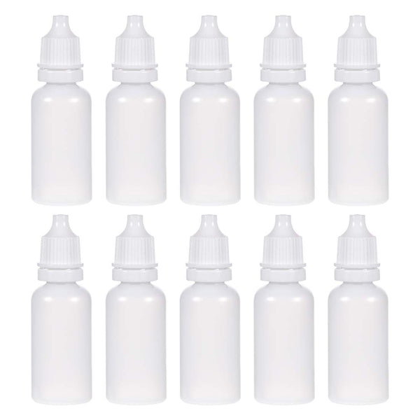 uxcell 20ml Plastic Dropper Bottles - Empty Squeezable Dropper Bottle with Cap, White, Pack of 20