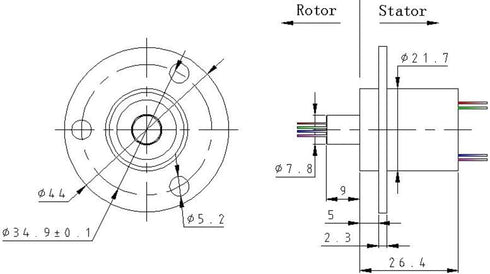 Taidacent Electrical Slip Ring Collector Ring, 3 Wires 5A 10A 15A 30A Rotary Connector Commutator.