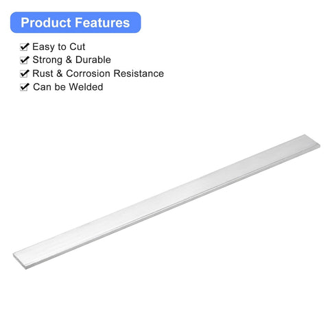 uxcell 2Pcs Square Aluminum Flat Bar, 1/8" Thick, 0.8" Width, 12" Length, 6061 Aluminum Plate for Industrial Building