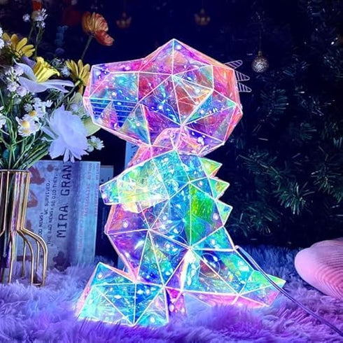 Aladdinas LED Dinosaur T-Rex Night Light, Holographic Iridescent Design, Nursery Decor Display Box with Ribbon (T-REX
