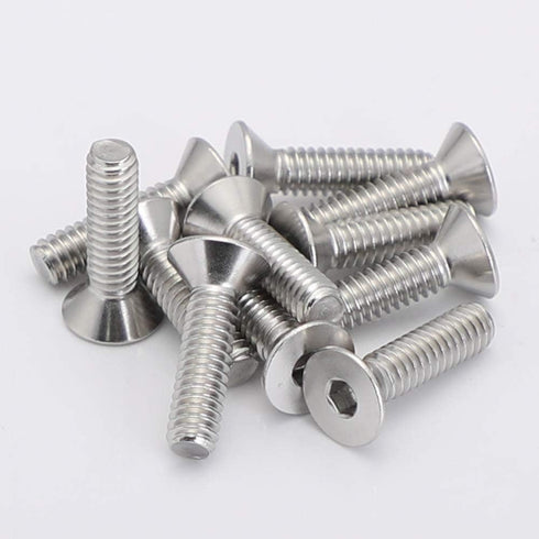 1/4-20 x 1" Flat Head Socket Cap Screws, Stainless Steel 18-8 (304), Full Thread, Bright Finish, 25 PCS