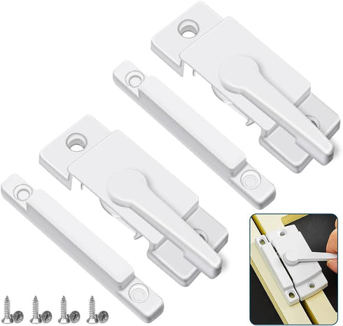 ZUONAI Sliding Window Sash Locks: 2 Pack Cam Locks for Double Hung Vinyl Windows, Security Replacement for Sliding