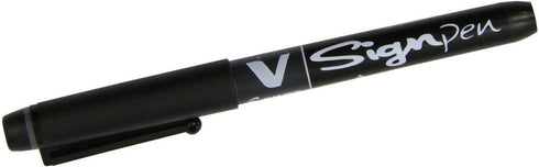 Pilot V Sign Pen Roller-Ball Liquid Ink, 2.0 mm Tip, Black, Box of 12