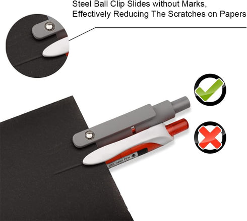 Quick Dry Ink Pens, Gel Pens Fine Point, 0.5 mm Black Ink Retractable Rollerball Pens for School Office Supplies, 5Pcs