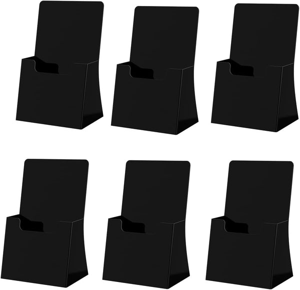Marketing Holders 6 Pack Brochure Holder for 4.25" Trifolds Black Acrylic Countertop