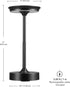 60000176 10.5" 2W 3-Level Dimmer Globe Electric Led Integrated Outdoor Table Lamp, Black, Rechargeable Battery, USB-C