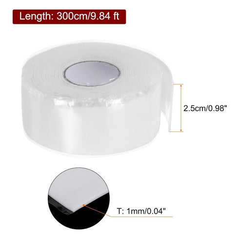 HARFINGTON Self Fusing Silicone Tape 1" x 10ft x 0.04" Waterproof Sealing Rubber Tape for Water Pipe