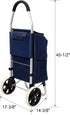 Homonova 40L 2-in-1 Shopping Trolley with Wheels, Large Capacity Rolling Shopping Bag with Detachable Frame