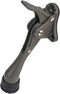 One-Touch Metal Door Stopper - Semi-Automatic with Non-Slip Rubber Tip, Dark Grey