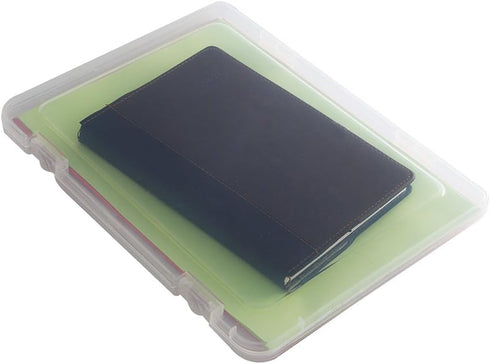 Portable A4 File Box - Transparent Plastic Document Paper Protector, Desk Organizer Case, PP Storage Container