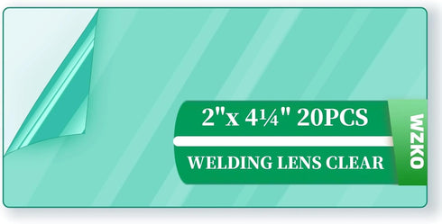 WZKO 20Pcs of 2" x 4.25" Universal Welding Helmet Hood Replacement Clear Lens