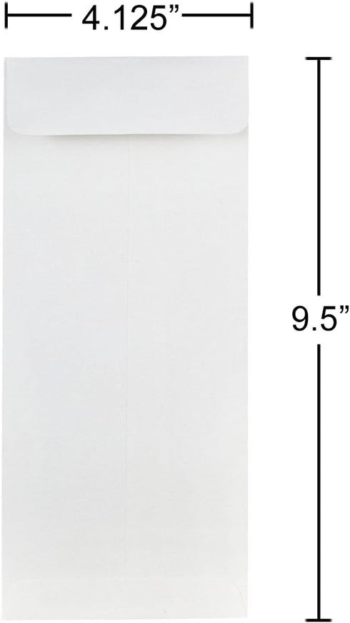JAM PAPER #10 Policy Business Strathmore Envelopes - 4 1/8 x 9 1/2 - Bright White Wove - 50/Pack