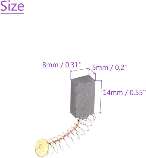 DMiotech 20 Pack 14mmx8mmx5mm Carbon Brushes for Electric Motor, Essential Replacement Parts