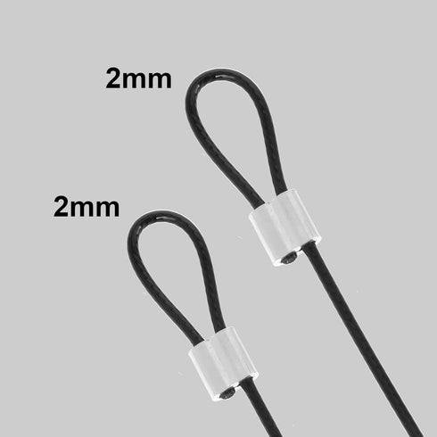 Vin Beauty 10PCS 12 Inch 2mm Stainless Steel Cable with Loops, Security Cable Short Wire Lock Cable Lanyard Chain Link
