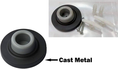 QCAA Heavy Solid Metal Wall Mount Concave Door Stop - 2-1/2" Diameter, ORB Oil Rubbed Bronze