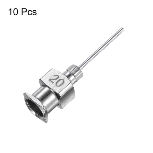 10pcs 20Gauge Stainless Steel Dispensing Needles, Luer Lock Blunt Tips for Thick Liquids, Ink, Glue, Lab Use, 1/2"