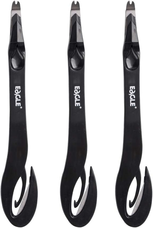 Eagle Staple Remover, Push-Style Staple Puller with Built-in Letter Opener, 3-Pack, Black