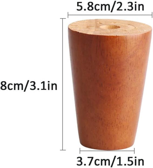 KDDEON Table/Cupboard,8-80cm Accessories,Set 4 (8cm/3.1in) Solid Wood Furniture Legs,Tapered Replacement Sofa