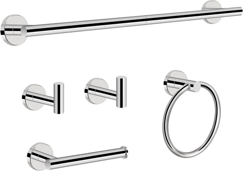 NearMoon 5 Pieces Bathroom Hardware Set SUS304 Thicken Stainless Steel-Towel Rack Kit