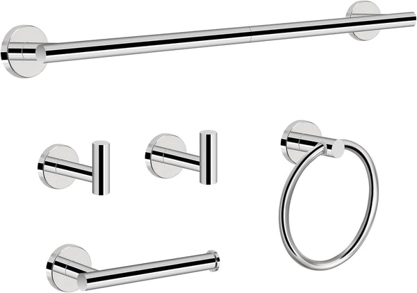 NearMoon 5 Pieces Bathroom Hardware Set SUS304 Thicken Stainless Steel-Towel Rack Kit