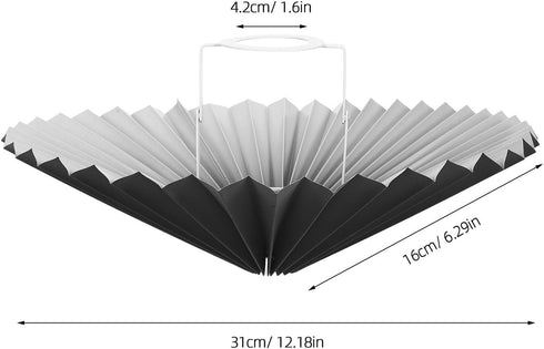 Ipetboom 2pcs 31cm Umbrella Pleated Lamp Shades for Table and Floor Lamps Fabric Black and White Diameter for Living