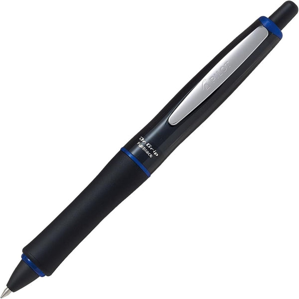 Pilot Dr. Grip Full Black Ball Point Pen, 0.7mm, Black Body, Blue Accent