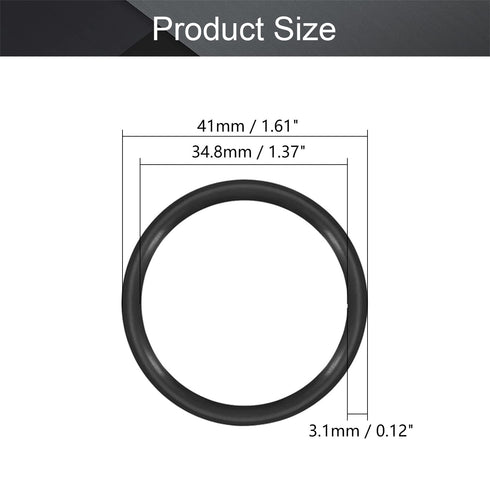 Othmro 10pcs Nitrile Rubber O-Rings, 3.1mm Wire Dia 41mm OD Metric Sealing Nitrile NBR Rubber Washers for Oil or Air Sealing, Professional Plumbing, Car Repair, Air or Gas Connections Black