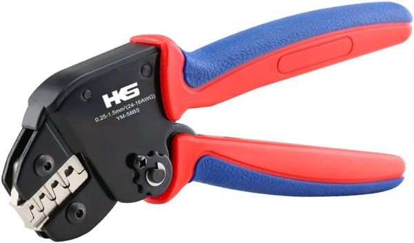 HKS Crimping Tool for Open Barrel Terminals, 24-16 AWG Labor-saving Crimper for AMP-TE