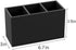 NIUBEE Acrylic Pen Holder, Black Pencil Organizer Cup with 3 Compartments for Countertop Desk Accessory Storage