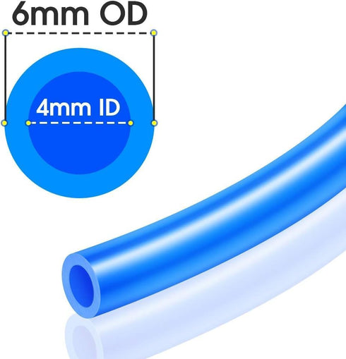 TAILONZ PNEUMATIC 16 Meter 50ft Blue Polyurethane PU Air Hose Pipe Tube Kit, 6mm OD 4mm ID