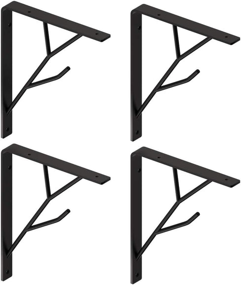 Mocomax 8 Inch Decorative Shelf Brackets, Heavy Duty Floating Shelves, Wall Mount