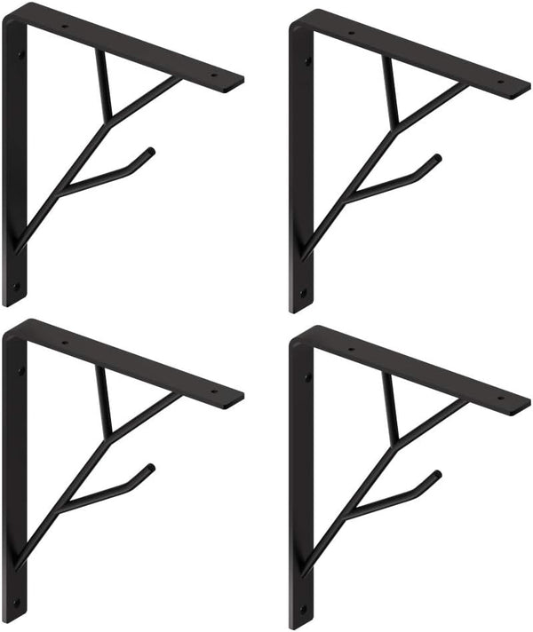 Mocomax 8 Inch Decorative Shelf Brackets, Heavy Duty Floating Shelves, Wall Mount