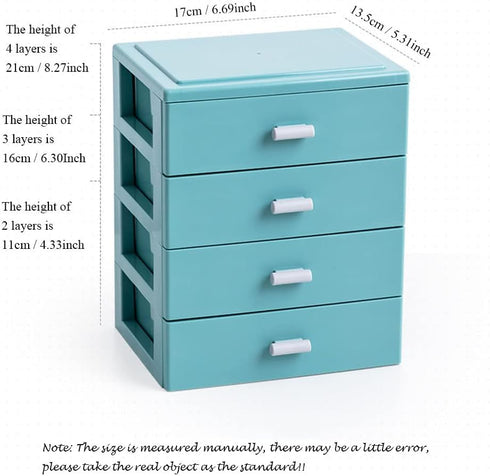 Desktop Drawers Organizer, Desk Storage Box with 3 Drawers for Small Items, Office and Home Cosmetic Organization