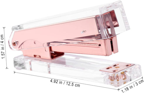 Pink Metal Office Desktop Stapler, Portable Fashion Staplers for Book Binding, Daily Use at Office or School