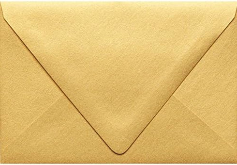 LUXPaper A4 Contour Flap Invitation Envelopes | 4 1/4" x 6 1/4" | Gold Metallic | 80lb. Text | 50 Qty by LUXPaper