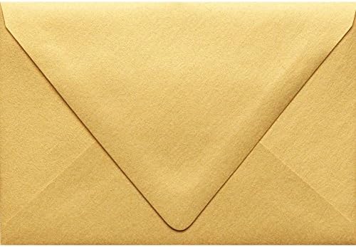 LUXPaper A4 Contour Flap Invitation Envelopes | 4 1/4" x 6 1/4" | Gold Metallic | 80lb. Text | 50 Qty by LUXPaper
