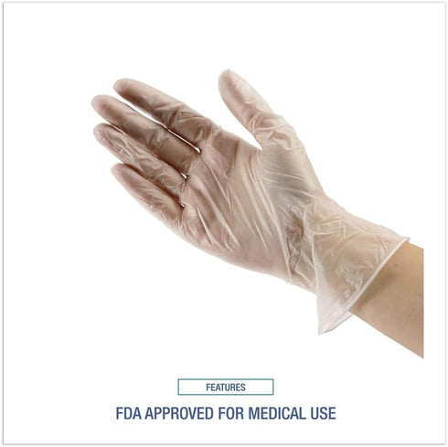 BWK361MBX 3.6 (100/Box) Boardwalk mil Powder/Latex-Free Exam Vinyl Gloves - Medium, Clear