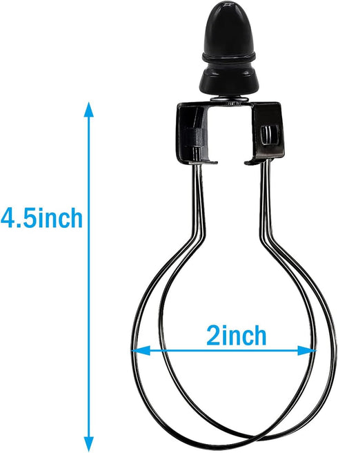 ECUDIS 2 Pack Bulb Lamp Shade Light Clip Lampshade Adapter with Finial, Black